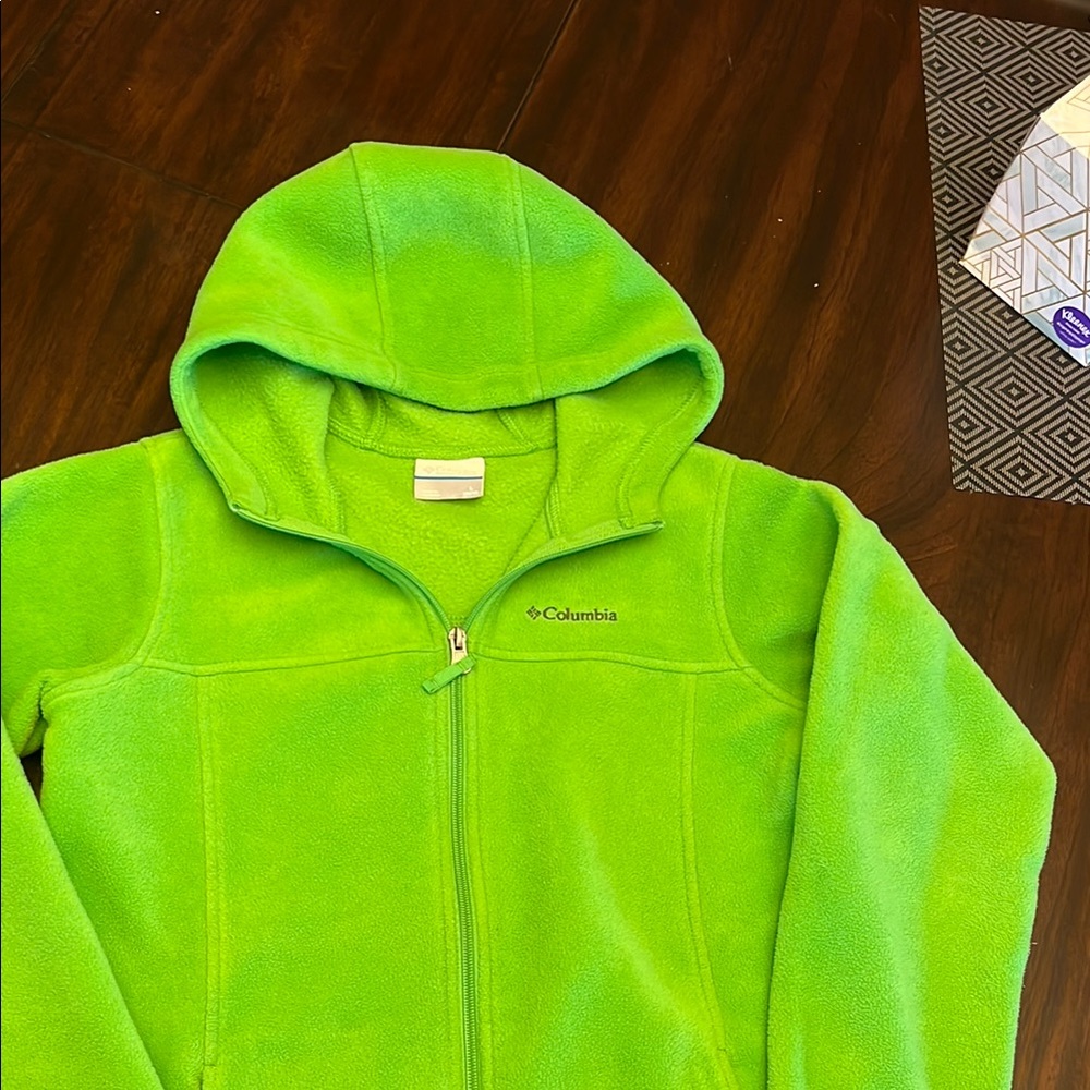 Columbia Green Fleece Full Zip Hoodie Sweatshirt